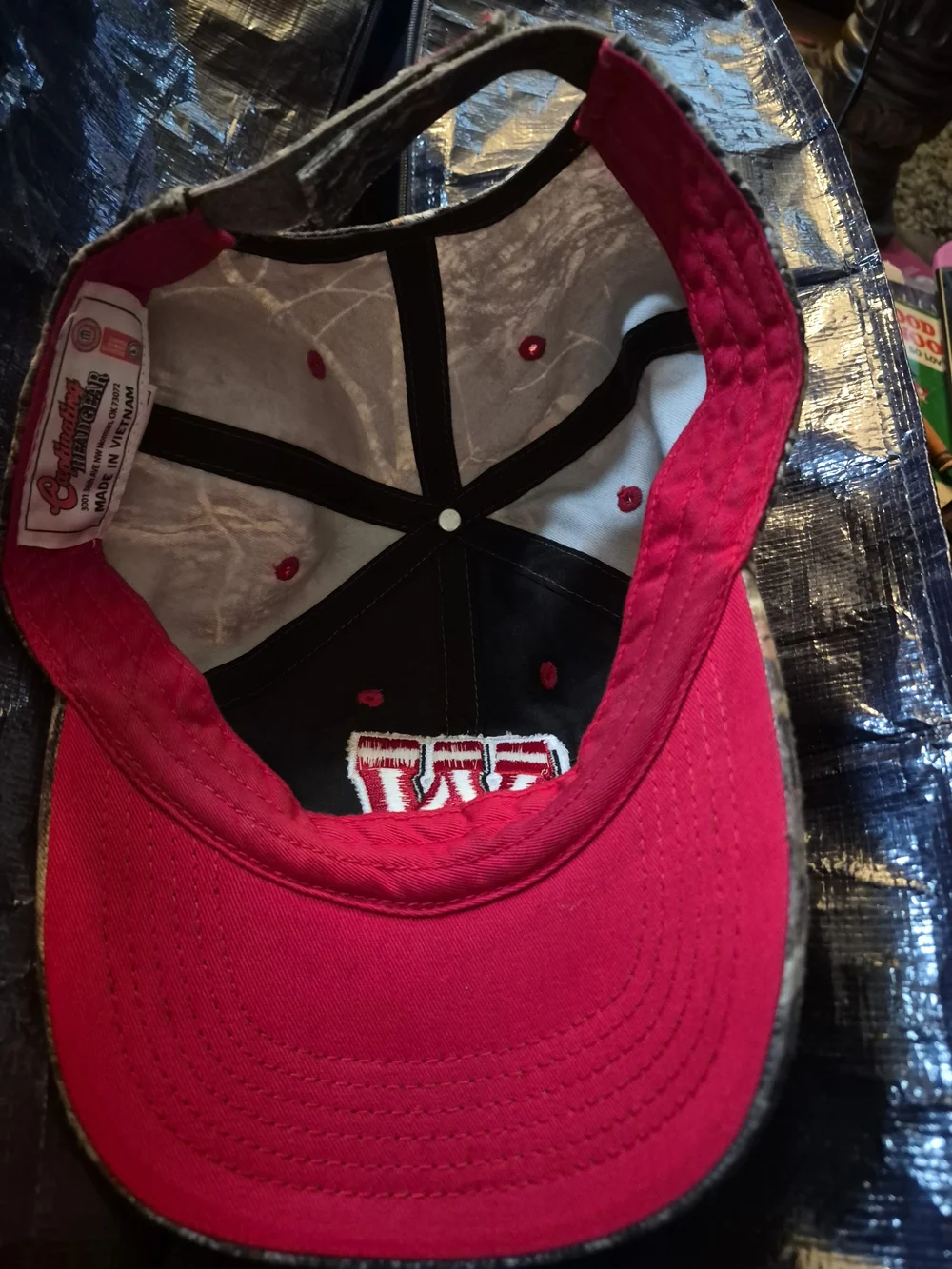 Red 'Wisconsin' Camo Baseball Cap - Unbranded